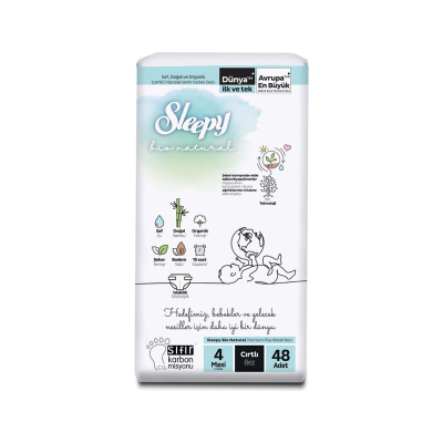 Bio Natural Ekonomik Paket Bebek Bezi 4 Numara Maxi 48 Adet