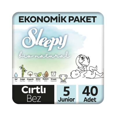 Bio Natural Ekonomik Paket Bebek Bezi 5 Numara Junior 40 Adet