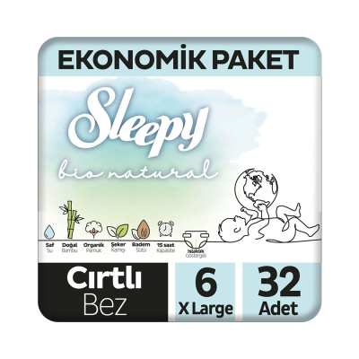 Bio Natural Ekonomik Paket Bebek Bezi 6 Numara Xlarge 32 Adet